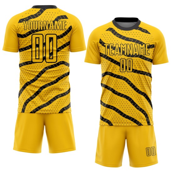 Uniform und Linien schwarz gelb Fußball Jersey benutzerdefinierte Punkte Sublimation