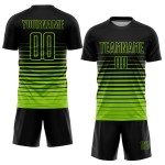 Fußball Sublimation Custom Grün Schwarz Neon Uniform Verblassen Jersey Nadelstreifen Mode Fußball Sublimation Custom Grün Schwarz Neon Uniform Verblassen Jersey Nadelstreifen Mode
