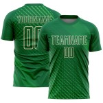 Benutzerdefinierte Sublimation geometrische grün Creme Stadt Uniform Kelly Formen Fußball Jersey