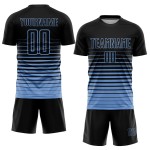 Fade Soccer Schwarz Jersey Nadelstreifen Uniform Licht Mode Custom Sublimation Blau