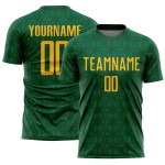 Jersey Grün Benutzerdefinierte Sublimation Geometrische Grün Fußball Gold-Kelly Formen Uniform