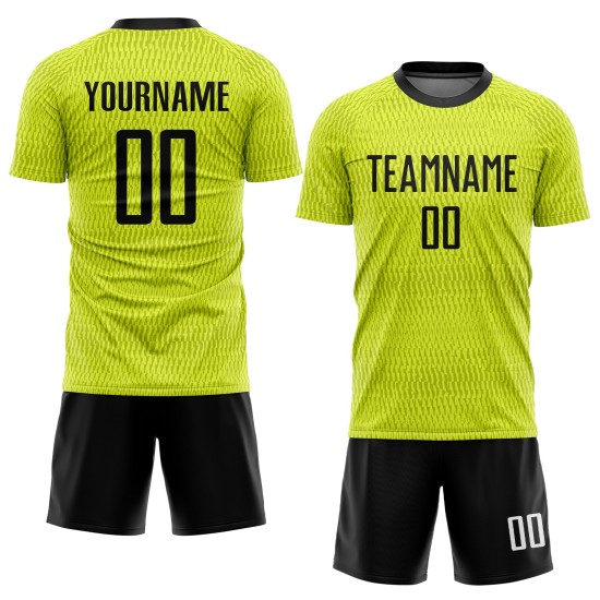 Schwarz-Weiß Fußballuniform Gold Sublimation Custom Jersey