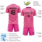 Fußball Geometrische Jersey Schwarz-Medium Uniform Rosa Custom Sublimation Rosa Formen