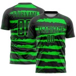 Benutzerdefinierte Uniform Grün Schwarz Sublimation Jersey Fußball Neon