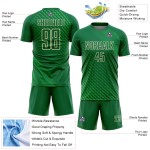 Benutzerdefinierte Sublimation geometrische grün Creme Stadt Uniform Kelly Formen Fußball Jersey