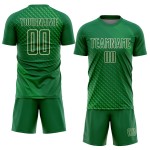 Benutzerdefinierte Sublimation geometrische grün Creme Stadt Uniform Kelly Formen Fußball Jersey