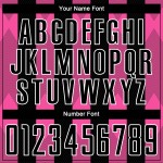 Line Uniform Schwarz Custom Pink-Weiß Trikot Fußball Sublimation Line Uniform Schwarz Custom Pink-Weiß Trikot Fußball Sublimation