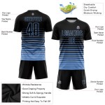 Fade Soccer Schwarz Jersey Nadelstreifen Uniform Licht Mode Custom Sublimation Blau