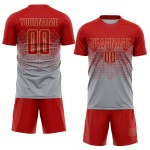 Fußball Custom Uniform Rot-Alt Sublimation Grau Gold Jersey