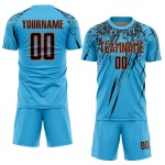 Benutzerdefinierte Sublimation Schwarz-Orange Blau Jersey Sky Uniform Fußball Benutzerdefinierte Sublimation Schwarz-Orange Blau Jersey Sky Uniform Fußball