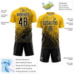 Sublimation Fragment Fußball Kunst Uniform Jersey Gelb Custom Schwarz-Weiß Abstrakt Sublimation Fragment Fußball Kunst Uniform Jersey Gelb Custom Schwarz-Weiß Abstrakt
