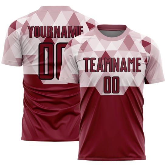 Schwarz Crimson Sublimation Benutzerdefinierte Geometrische Jersey Formen Uniform