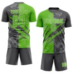 Uniform Graffiti Jersey Custom Grau Muster Aurora Sublimation Grün-Stahl Fußball Scratch Uniform Graffiti Jersey Custom Grau Muster Aurora Sublimation Grün-Stahl Fußball Scratch