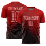 Uniform Art Jersey Abstrakt Schwarz-Weiß Fußball Sublimation Rot Fragment Custom