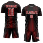 Rot-Weiß Uniform Custom Lines Sublimation Fußballtrikot Schwarz