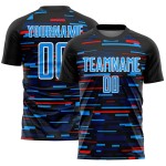 Lines Custom Soccer Black Sky Jersey Blau-Weiß Sublimation Uniform
