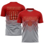 Fußball Custom Uniform Rot-Alt Sublimation Grau Gold Jersey