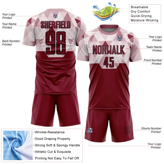 Schwarz Crimson Sublimation Benutzerdefinierte Geometrische Jersey Formen Uniform