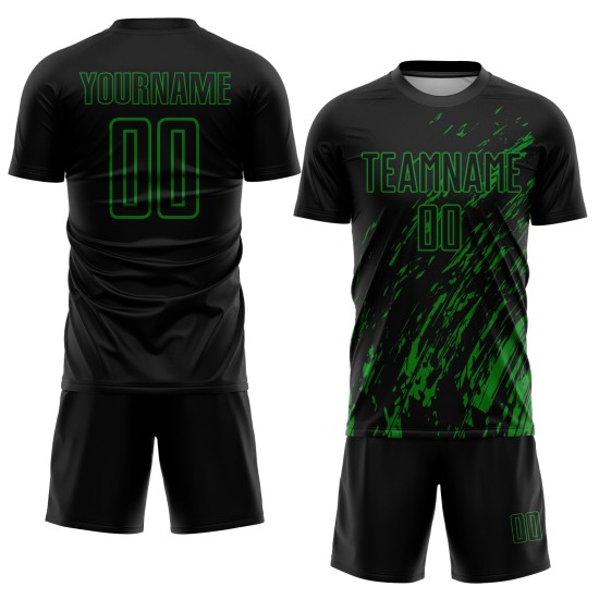 Grasschwarzes Trikot Grün Fußball Sublimation Custom Uniform