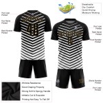 Uniform Fußball Custom Jersey Sublimation Weiß Gold Schwarz-Alt Uniform Fußball Custom Jersey Sublimation Weiß Gold Schwarz-Alt
