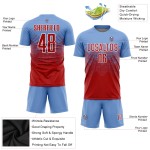 Blaues Trikot Benutzerdefinierte Rot-Weiß Sublimation Uniform Licht Fußball