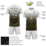 Jersey Uniform Weiß Olive Fußball Custom Sublimation Service Salut To Jersey Uniform Weiß Olive Fußball Custom Sublimation Service Salut To