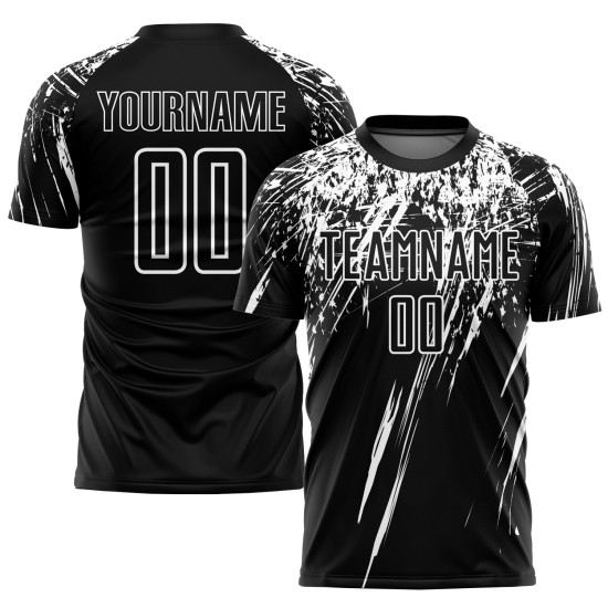 Uniform Custom Schwarz Jersey Sublimation Weiß Fußball Uniform Custom Schwarz Jersey Sublimation Weiß Fußball