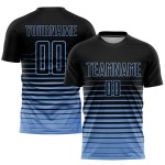 Fade Soccer Schwarz Jersey Nadelstreifen Uniform Licht Mode Custom Sublimation Blau