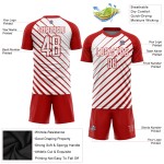 Benutzerdefiniertes rotes Fußball-Sublimationsuniform-Weißtrikot