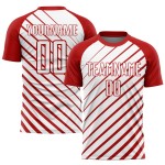 Benutzerdefiniertes rotes Fußball-Sublimationsuniform-Weißtrikot