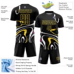 Jersey Formen Schwarz Gold Uniform Flüssigkeit Custom Fußball Sublimation Jersey Formen Schwarz Gold Uniform Flüssigkeit Custom Fußball Sublimation