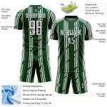 Fußball Sublimation Trikot Nadelstreifen Weiß-Schwarz Uniform Grün Custom Fußball Sublimation Trikot Nadelstreifen Weiß-Schwarz Uniform Grün Custom