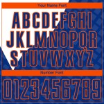 Orange-Weiße Linien Custom Curve Jersey Royal Sublimation Fußballuniform Orange-Weiße Linien Custom Curve Jersey Royal Sublimation Fußballuniform