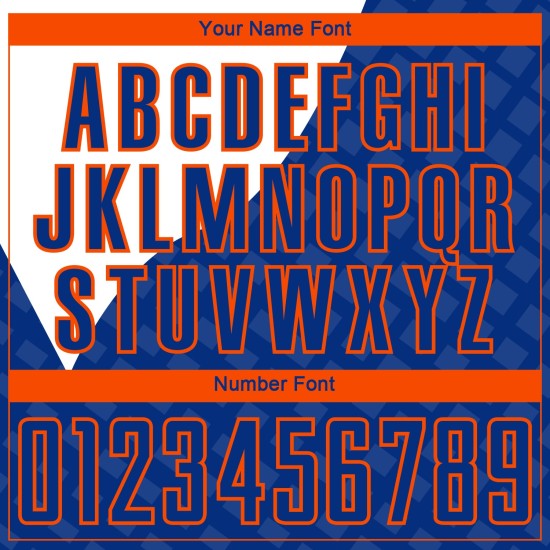 Orange-Weiße Linien Custom Curve Jersey Royal Sublimation Fußballuniform Orange-Weiße Linien Custom Curve Jersey Royal Sublimation Fußballuniform