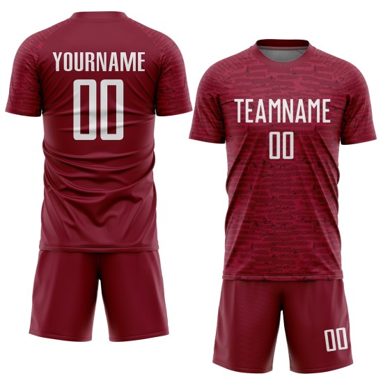 Benutzerdefinierte Fußball Sublimation Uniform Crimson White Jersey Benutzerdefinierte Fußball Sublimation Uniform Crimson White Jersey