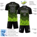 Trikot Soccer Line Schwarz Custom Uniform Sublimation Neon Grün-Weiß