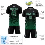 Kelly Schwarz Grün-Weiß Sublimation Linie Jersey Custom Uniform Fußball Gradienten