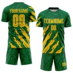Sublimation Gold Kelly Fußballuniform Trikot Grün Custom