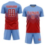Blaues Trikot Benutzerdefinierte Rot-Weiß Sublimation Uniform Licht Fußball