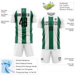 Line Custom Fußball Sublimation Uniform Weiß Trikot Schwarz-Kelly Green Line Custom Fußball Sublimation Uniform Weiß Trikot Schwarz-Kelly Green