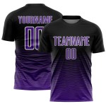 Sublimation Jersey Uniform Lila-Weiß Linie Schwarz Custom Gradienten Fußball