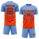 Jersey Custom Blau Sublimation Uniform Orange-Schwarz Licht Fußball