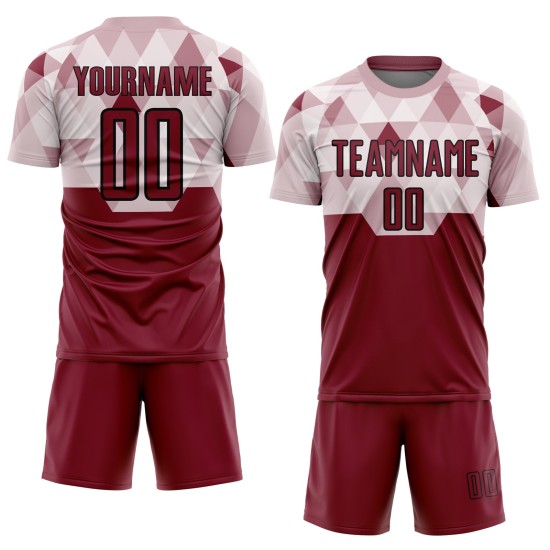 Schwarz Crimson Sublimation Benutzerdefinierte Geometrische Jersey Formen Uniform