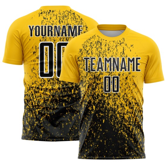 Sublimation Fragment Fußball Kunst Uniform Jersey Gelb Custom Schwarz-Weiß Abstrakt Sublimation Fragment Fußball Kunst Uniform Jersey Gelb Custom Schwarz-Weiß Abstrakt