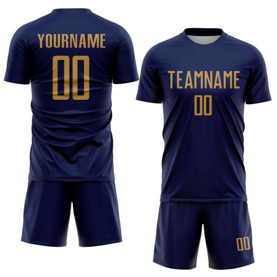 Gold Fußball Alte Sublimation Marine Custom Uniform Trikot Gold Fußball Alte Sublimation Marine Custom Uniform Trikot