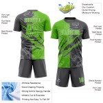 Uniform Graffiti Jersey Custom Grau Muster Aurora Sublimation Grün-Stahl Fußball Scratch Uniform Graffiti Jersey Custom Grau Muster Aurora Sublimation Grün-Stahl Fußball Scratch