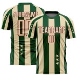 Jersey City Creme Fußballstars Grün-Crimson Uniform Custom und Quadrate Sublimation