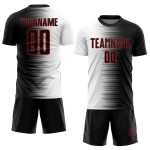 Line Fußballtrikot Sublimation Custom Schwarz Weiß-Rot Farbverlauf Uniform