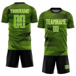Schwarz-Weiß Uniform Custom Neon Line Jersey Sublimation Grün Fußball Schwarz-Weiß Uniform Custom Neon Line Jersey Sublimation Grün Fußball