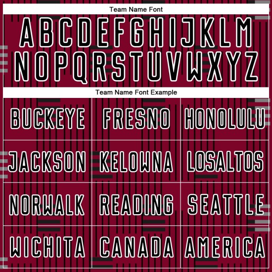 Schwarz-Weiß Uniform Custom Fußball Linien Jersey Maroon Sublimation Schwarz-Weiß Uniform Custom Fußball Linien Jersey Maroon Sublimation